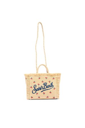 Borsa Colette in tessuto effetto paglia con ricami ciliegie SAINT BARTH KIDS | COL001700345L